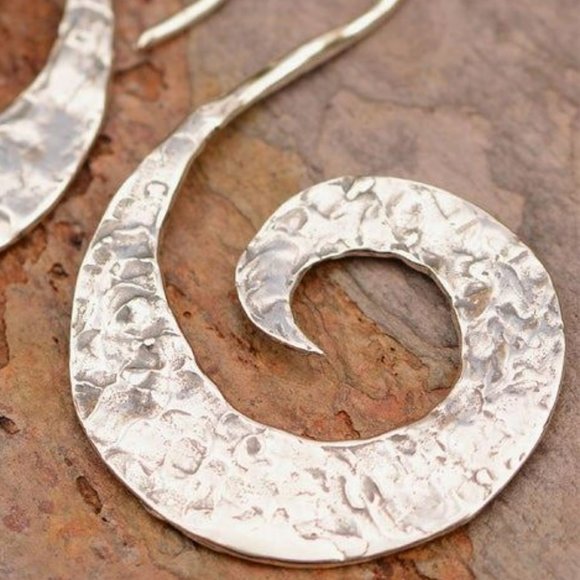 Sterling Silver Spiral Earrings - Picture 2 of 3